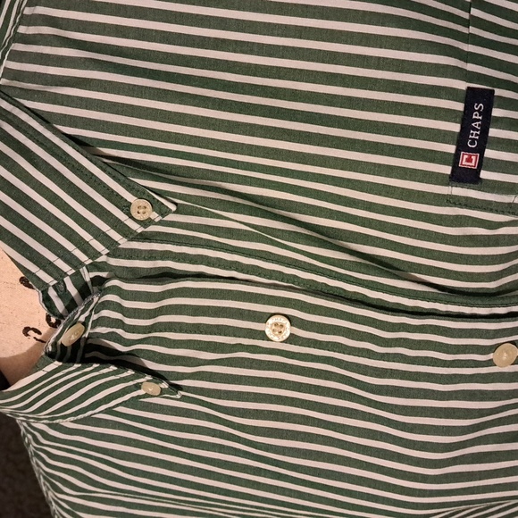 RALPH LAUREN/ CHAPS STRIPED BUTTON DOWN SHIRT - Picture 2 of 6